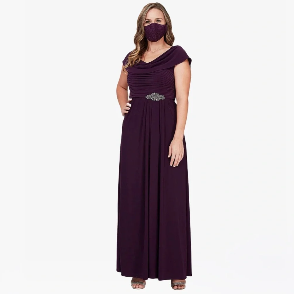 Alex Evenings Cowl-Neck A-Line Women’s Dress - 6/8 - Picture 1 of 17